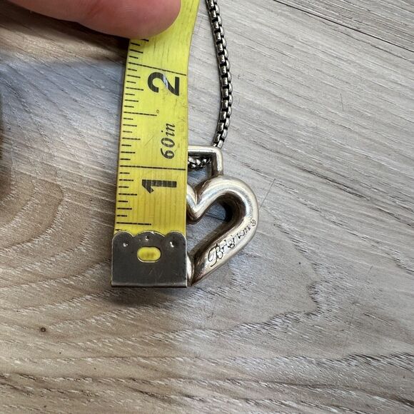 Brighton Radiant Hearts Necklace 22" Silver Toned Chain Hollow Heart Logo - Picture 6 of 8